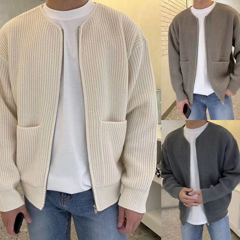 Knitted Jacket with Zipper - Milan-Apricot-XS-State of Style