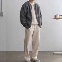 Knitted Jacket with Zipper - Milan-Grey-XS-State of Style