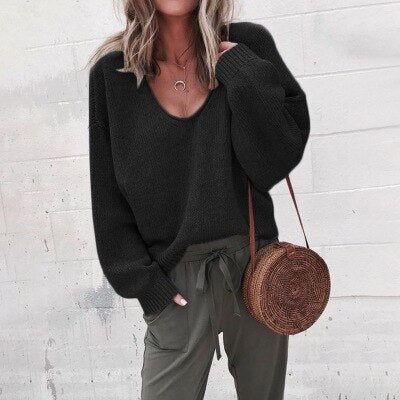Knitted Oversized Women's Sweater - Aurora-Black-XS-State of Style