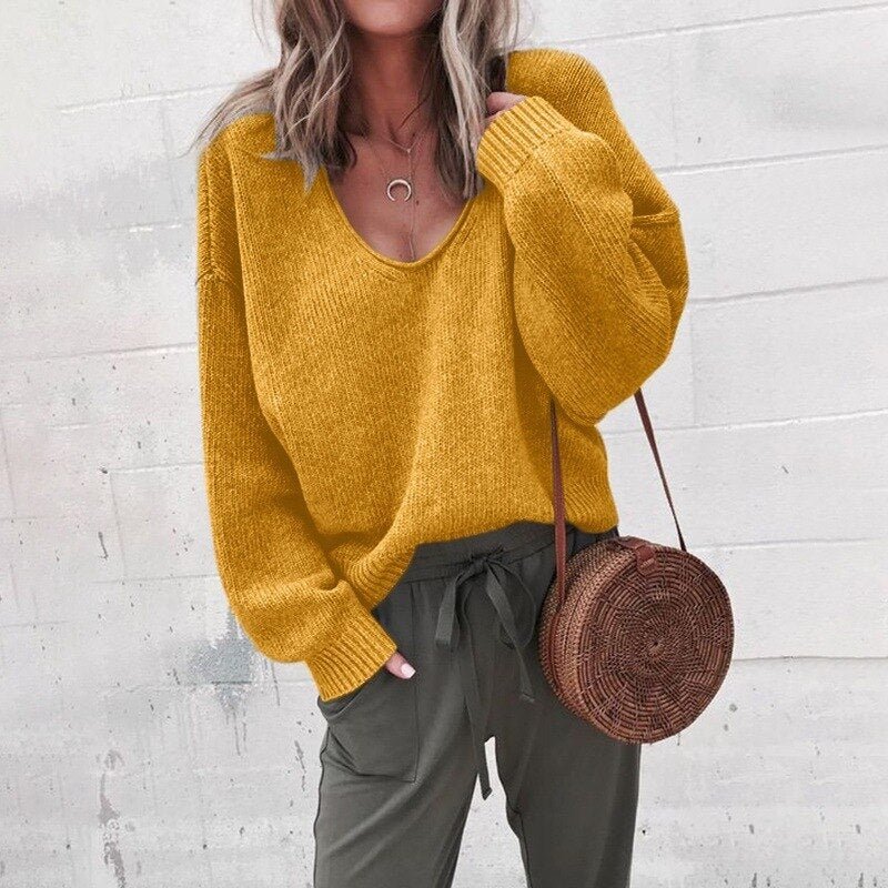 Knitted Oversized Women's Sweater - Aurora-Yellow-XS-State of Style