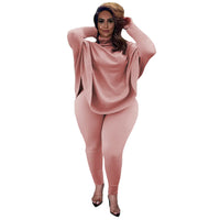Knitted Plus-Size 2-Piece Lounge Set-Army Green-L-State of Style