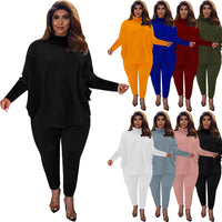 Knitted Plus-Size 2-Piece Lounge Set-Army Green-L-State of Style