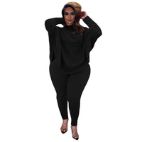 Knitted Plus-Size 2-Piece Lounge Set-Army Green-L-State of Style