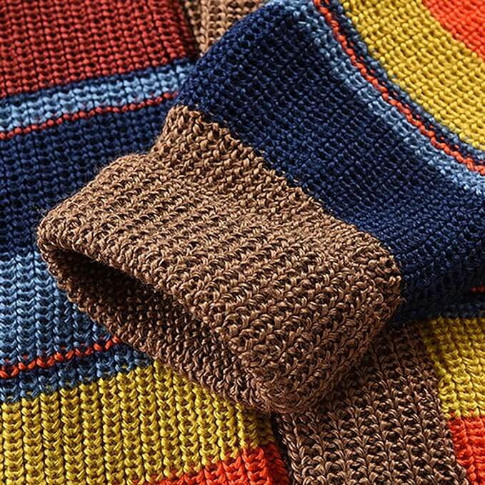 Men's knit cardigan with colour block and geometric pattern – Leandro