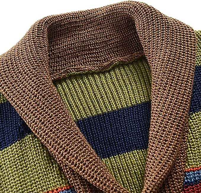 Men's knit cardigan with colour block and geometric pattern – Leandro