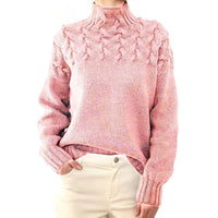 Knitted Turtleneck Sweater for Women – Elara-Pink-S-State of Style
