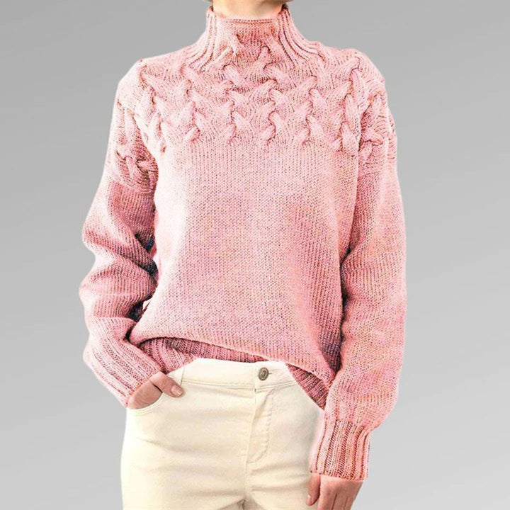 Knitted Turtleneck Sweater for Women – Elara-Sky Blue-S-State of Style