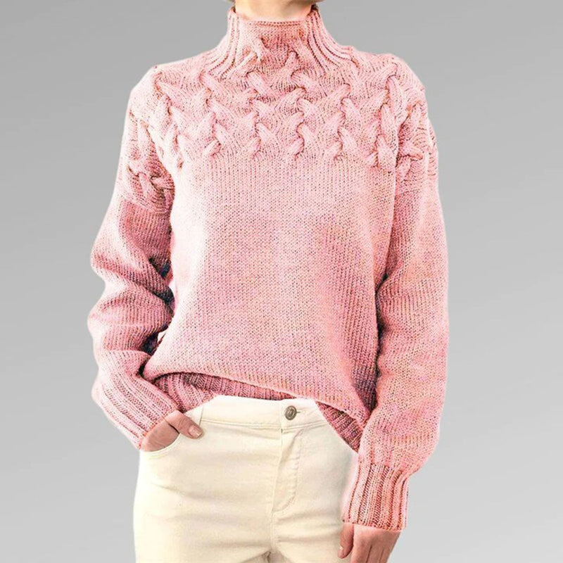 Knitted Turtleneck Sweater for Women – Elara-Sky Blue-S-State of Style