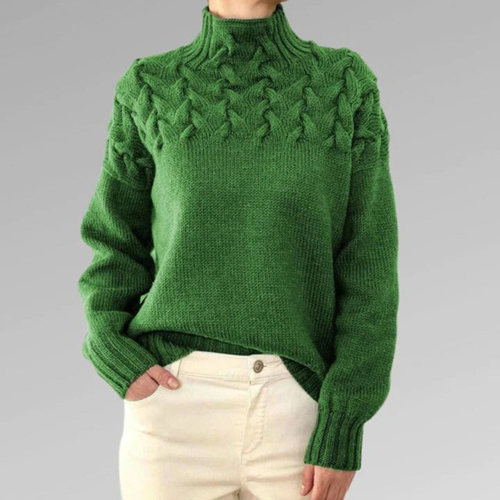 Knitted Turtleneck Sweater for Women – Elara-Sky Blue-S-State of Style