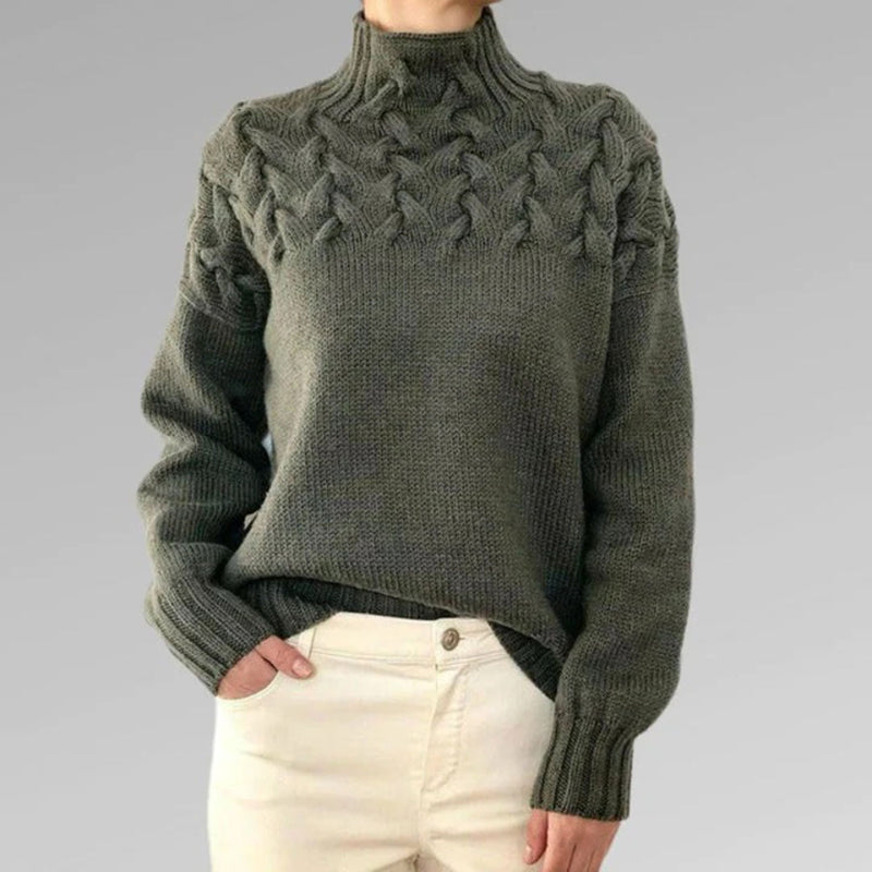 Knitted Turtleneck Sweater for Women – Elara-Sky Blue-S-State of Style