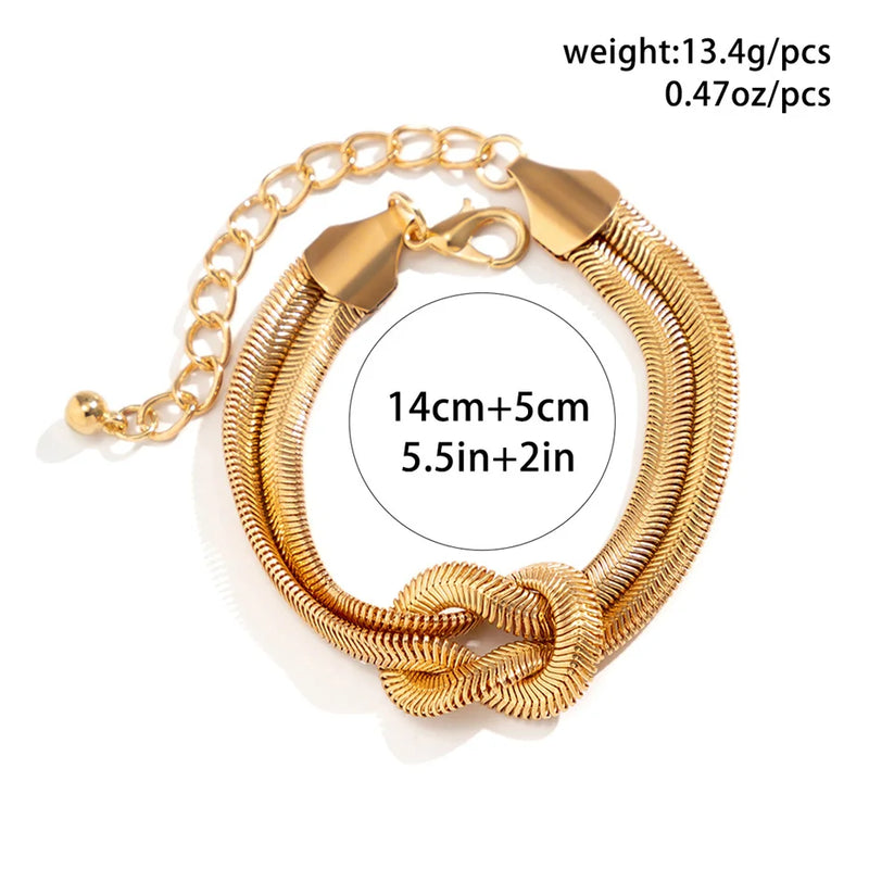 Knotted Snake Chain Bracelet | Elegant Women's Jewellery-GOLD-State of Style