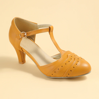 Kyla Leren Schuhe mit Spitzhacken-Gelb-4-State of Style