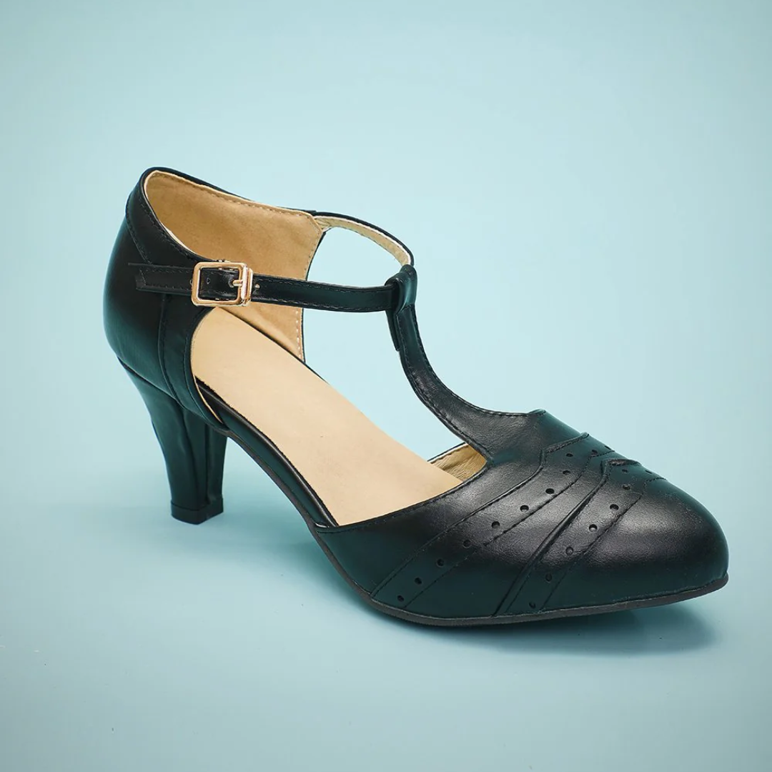 Kyla Leren Schuhe mit Spitzhacken-Schwarz-4-State of Style