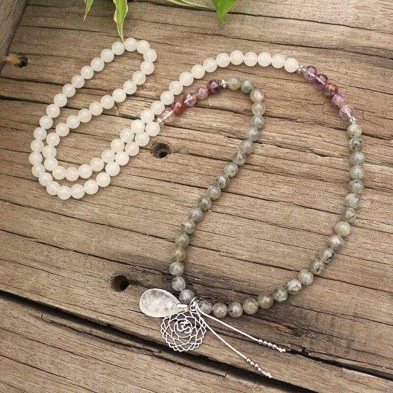 Labradorite, Jade, and Amethyst Mala - Seraphine-Necklace + Bracelet-State of Style