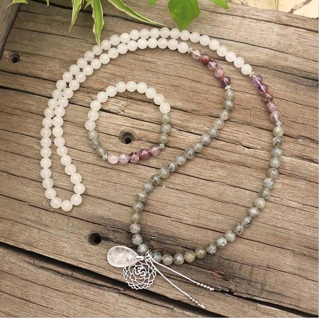 Labradorite, Jade, and Amethyst Mala - Seraphine-Necklace + Bracelet-State of Style