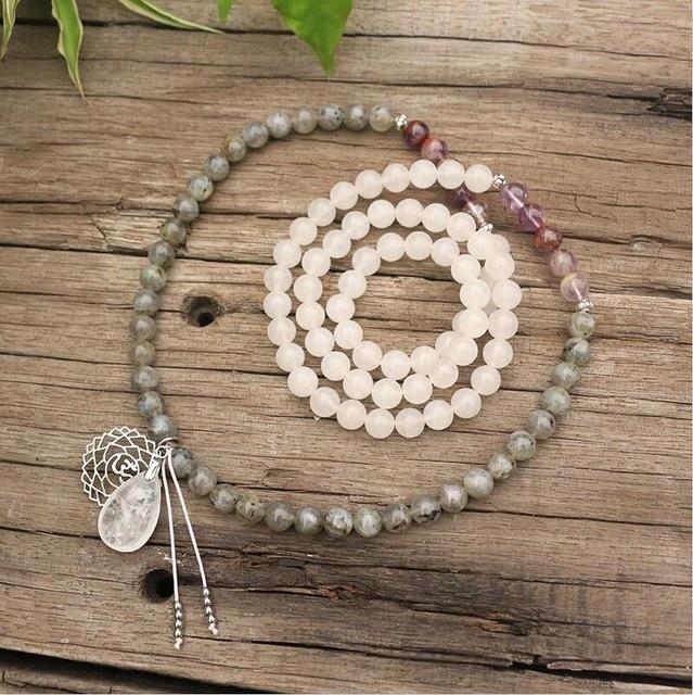 Labradorite, Jade, and Amethyst Mala - Seraphine-Necklace-State of Style
