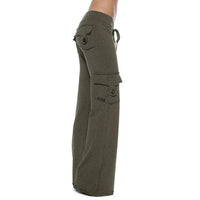 Ladies Bootcut Cargo Pants with Pockets – Isabella-Green-S-State of Style