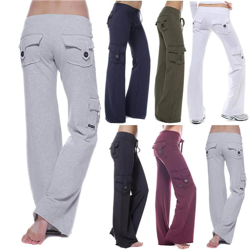 Ladies Bootcut Cargo Pants with Pockets – Isabella-Green-XS-State of Style