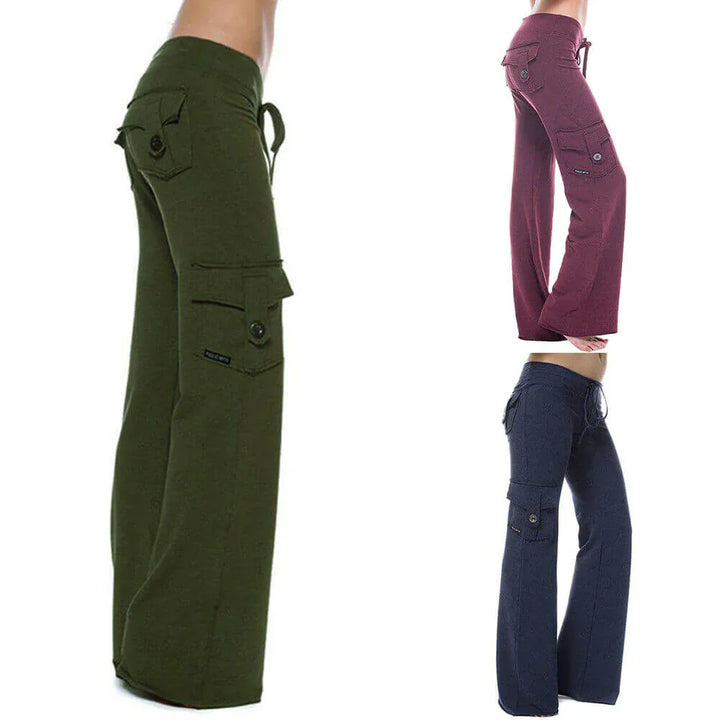 Ladies Bootcut Cargo Pants with Pockets – Isabella-Green-XS-State of Style