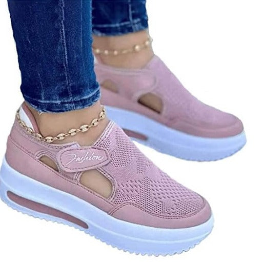 Ladies Breathable Mesh Sneakers – Liana-Blue-3-State of Style