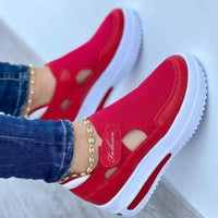 Ladies Breathable Mesh Sneakers – Liana-Red-3-State of Style
