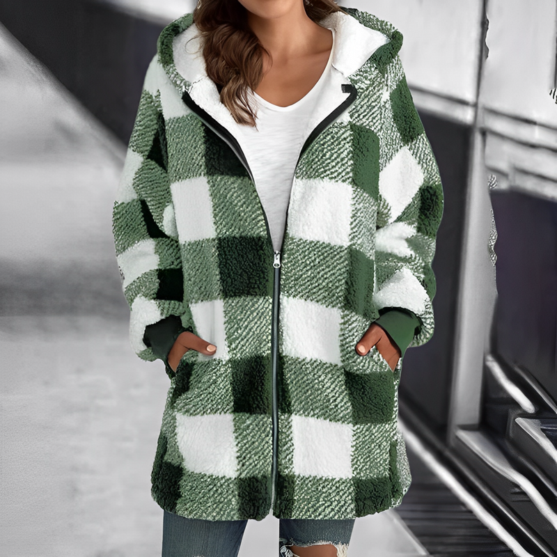 Ladies' Coat with Hood - Camila-Light green-S-State of Style