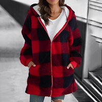 Ladies' Coat with Hood - Camila-Red-S-State of Style