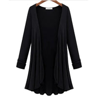 Ladies' knitted cardigan with ruffles – Chiara-Black-S-State of Style