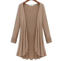 Ladies' knitted cardigan with ruffles – Chiara-Khaki-S-State of Style