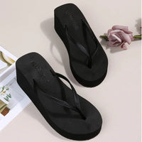 Ladies' Platform Slippers with Clip Toe Design – Riviera-Black-3-State of Style