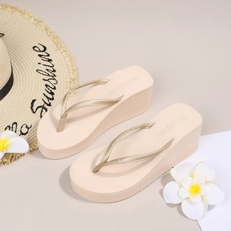 Ladies' Platform Slippers with Clip Toe Design – Riviera-Black-3-State of Style