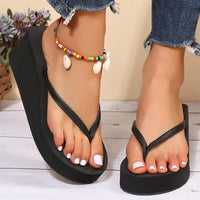 Ladies' Platform Slippers with Clip Toe Design – Riviera-Black-3-State of Style