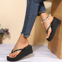 Ladies' Platform Slippers with Clip Toe Design – Riviera-Black-3-State of Style