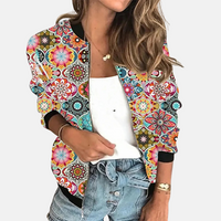 Ladies Retro Bomber Jacket with Print – Zoë-B-XS-State of Style
