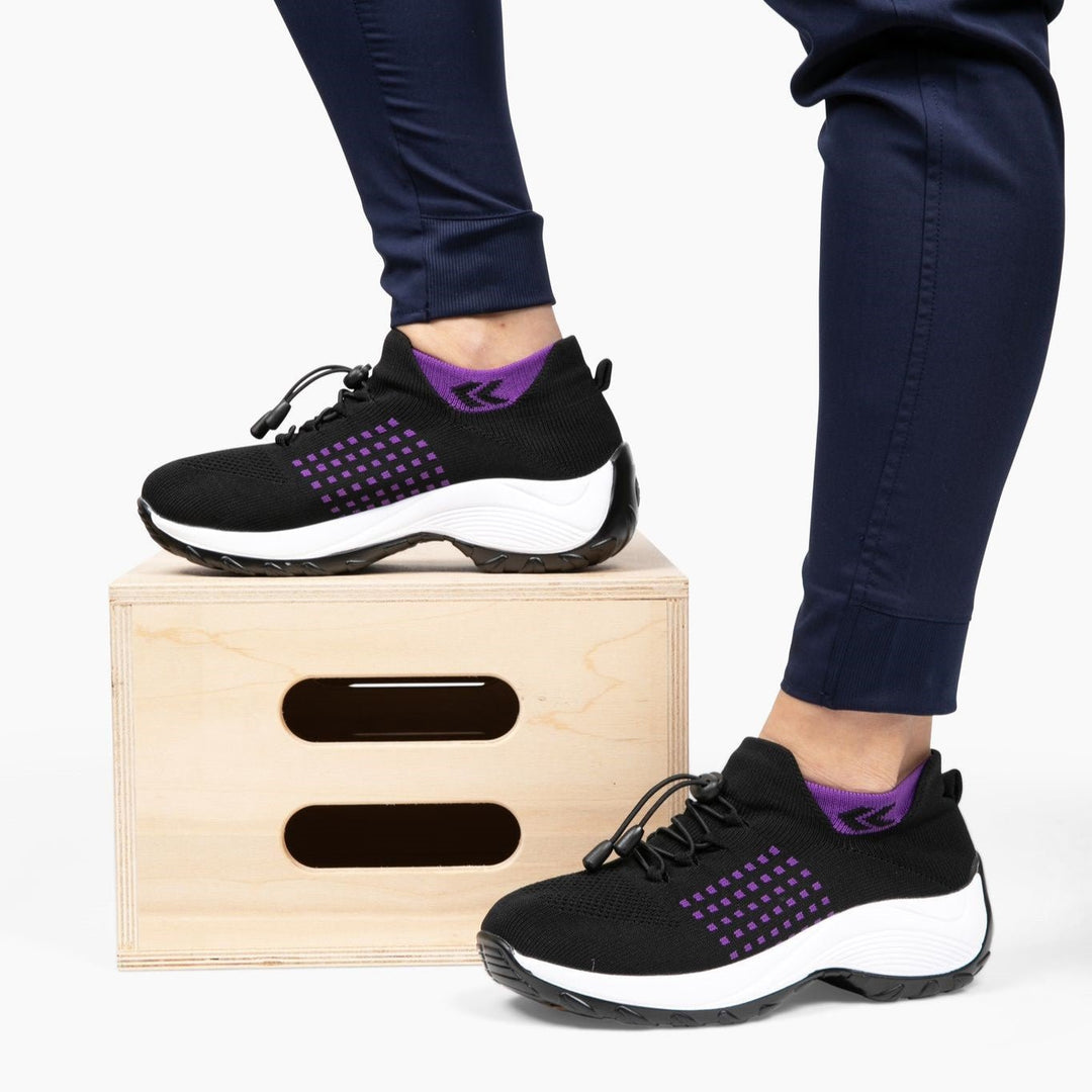 Ladies Sneakers - FlexiComfort-Black Purple-3.0-State of Style