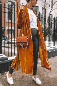 Ladies Stylish Suede Kimono Jacket - Isabella-Yellow-S-State of Style