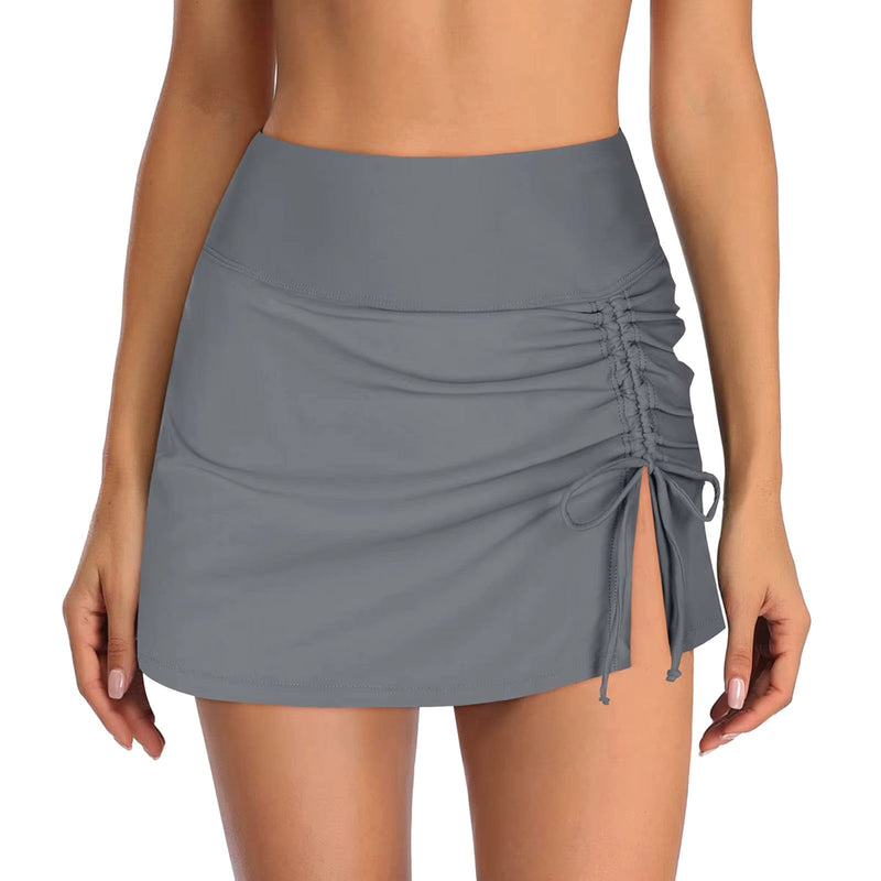 Ladies' swim shorts with side slit – Liv-Gray-XS-State of Style