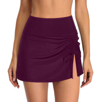 Ladies' swim shorts with side slit – Liv-Wine red-XS-State of Style