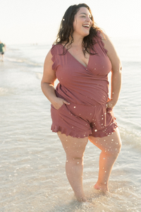 Ladies' swimming overall with integrated bra – Marisa-Red-XS-State of Style