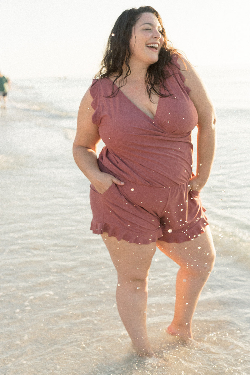 Ladies' swimming overall with integrated bra – Marisa-Red-XS-State of Style