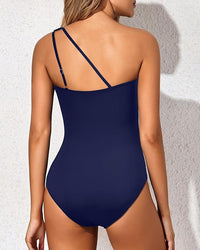 Ladies' swimsuit with one-shoulder design and tummy control – Valeria-Leopard-S-State of Style