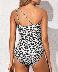 Ladies' swimsuit with one-shoulder design and tummy control – Valeria-Leopard-S-State of Style