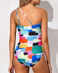 Ladies' swimsuit with one-shoulder design and tummy control – Valeria-Leopard-S-State of Style