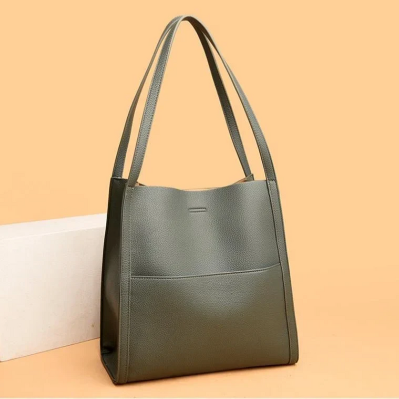 Large Leather Handbag with Royal Capacity - DailyLux-Brown-State of Style