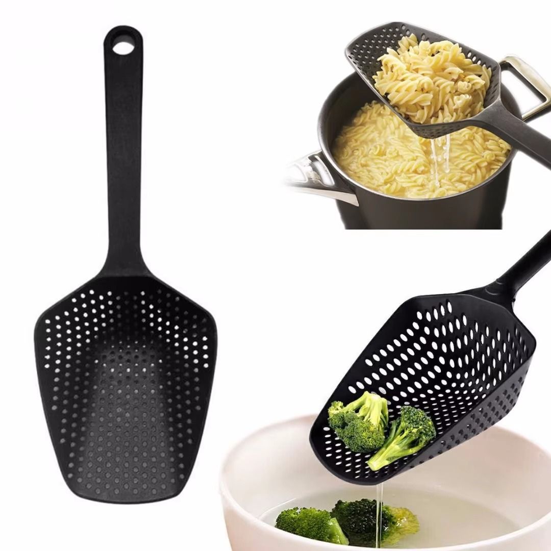 Large PP Kitchen Spoon for Straining and Serving - EasyDrain-Black-State of Style