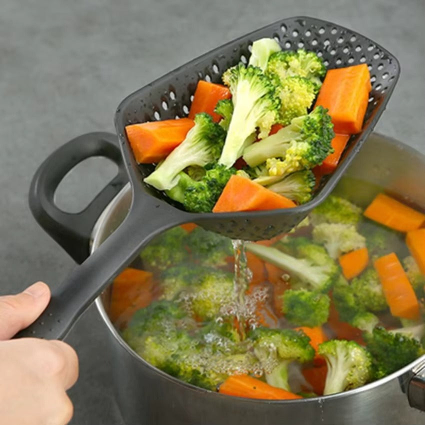 Large PP Kitchen Spoon for Straining and Serving - EasyDrain-Black-State of Style