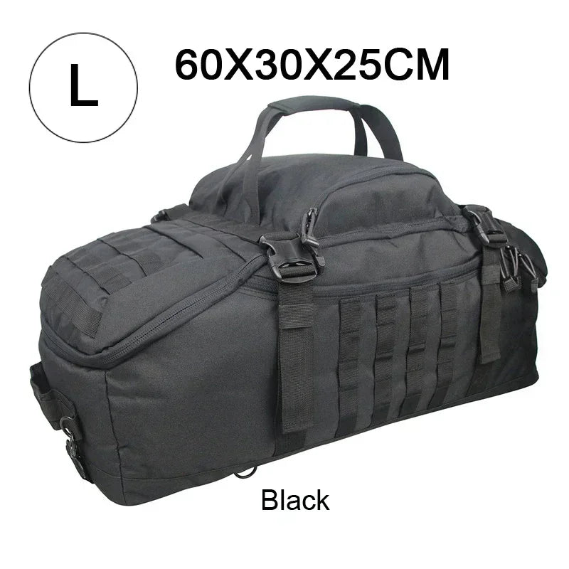 Large Tactical Duffel Bag and Backpack - TrailTrek Duffle-M-Black-State of Style