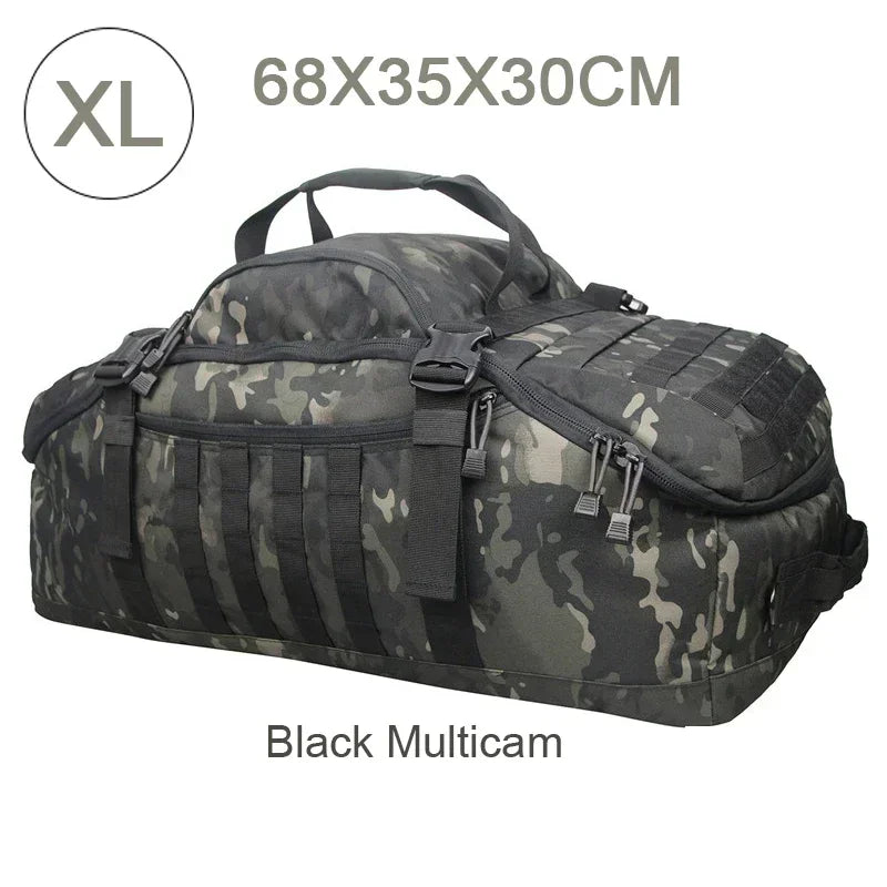 Large Tactical Duffel Bag and Backpack - TrailTrek Duffle-M-Black-State of Style