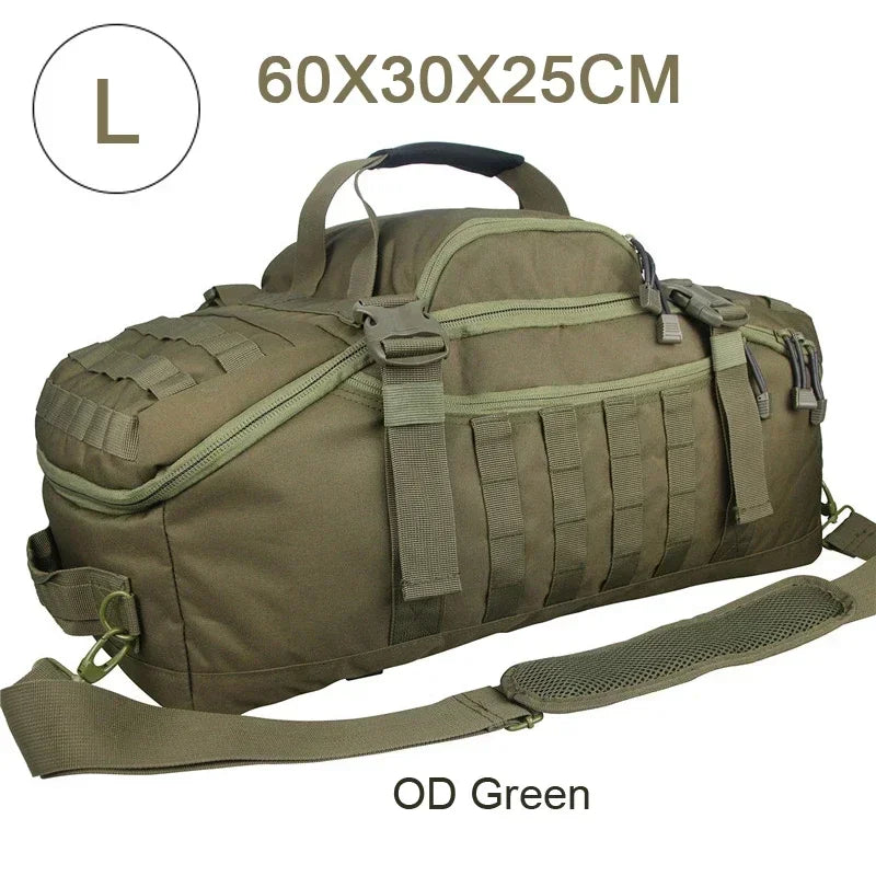 Large Tactical Duffel Bag and Backpack - TrailTrek Duffle-M-Black-State of Style
