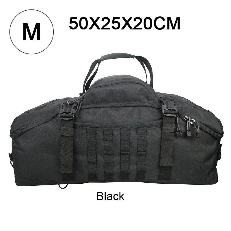 Large Tactical Duffel Bag and Backpack - TrailTrek Duffle-M-Black-State of Style